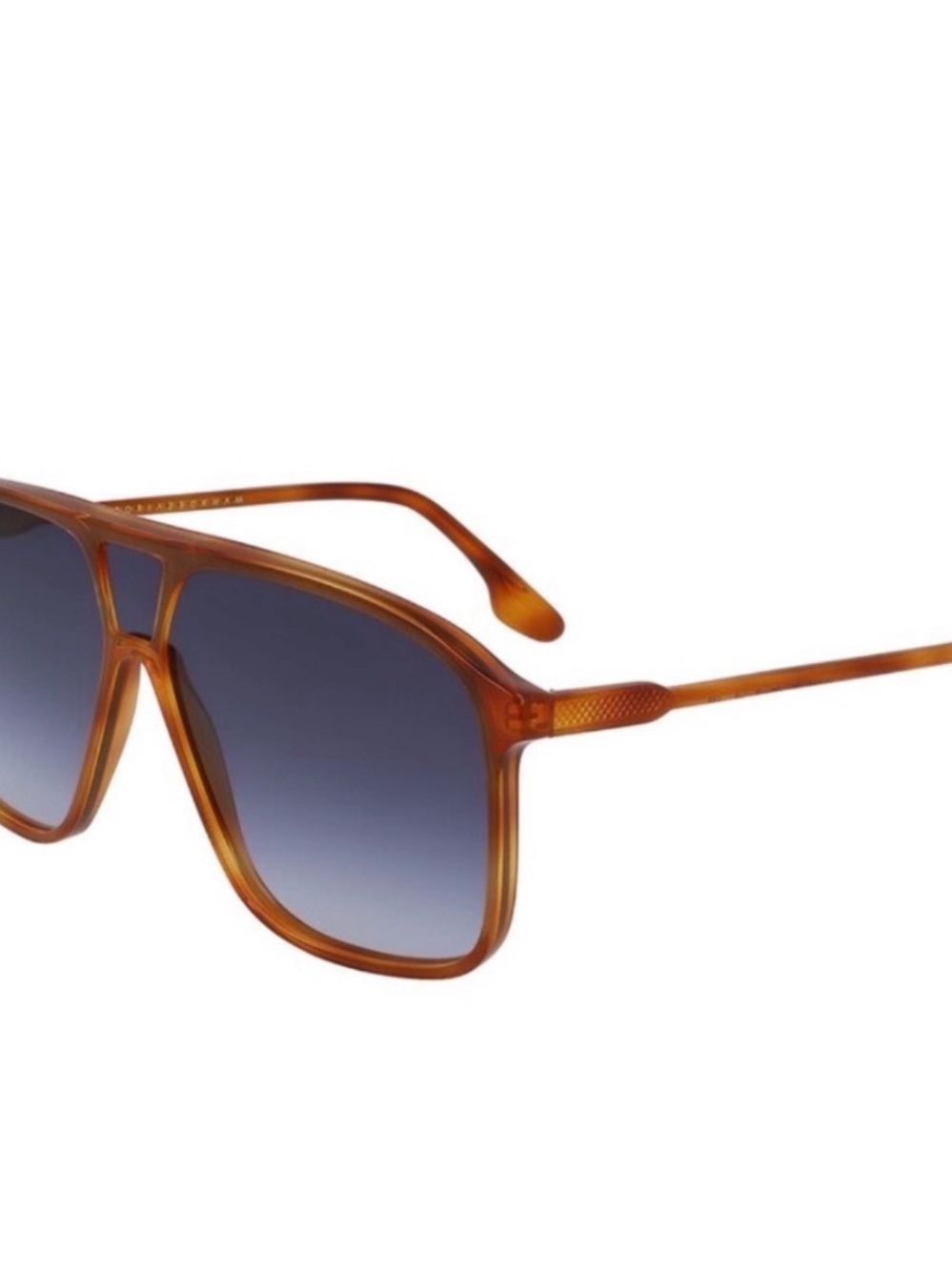 Victoria Beckham Tortoiseshell Frame Sunglasses with Gradient Blue Lenses